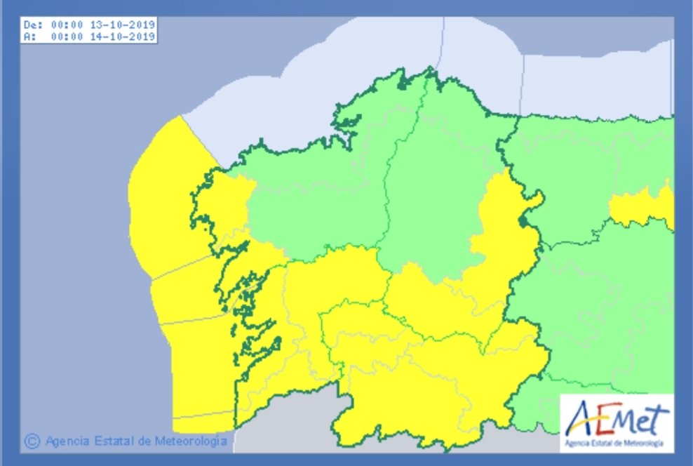 OVoluntariadoOU's tweet photo. ACTUALIZACION METEOALERTA
Atención a este domingo 13. @AEMET_Esp informa dun aviso AMARILLO por CHOIVAS para toda a provincia de Ourense. Comenzando a primeira hora da maña en Ourense ( NW, Miño e S ) e a mediamaña en Ourense (Montaña e Valdeorras).
Esperanse ata 40l/m2 en 12h. https://t.co/dfj9A505uJ