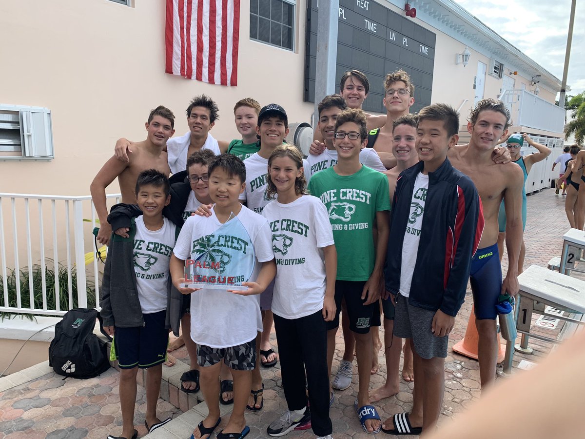 Congratulations to Pine Crest Swimming &amp; Diving for winning both Girls and Boys inaugural Palm League Championships today at Woodson Pool