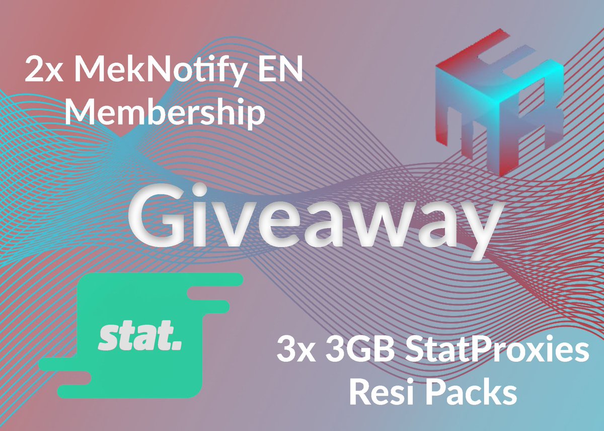 MEKNotify's tweet image. 🥳Giveaway🥳

We’ve teamed up with our proxies partner to bring you guys some best combo in the game!

- Follow @MEKNotify &amp;amp; @StatProxies 🌪 
- RT ♻️

Prizes shown in the graphic.

End in 3 days. Good luck! 🍀
