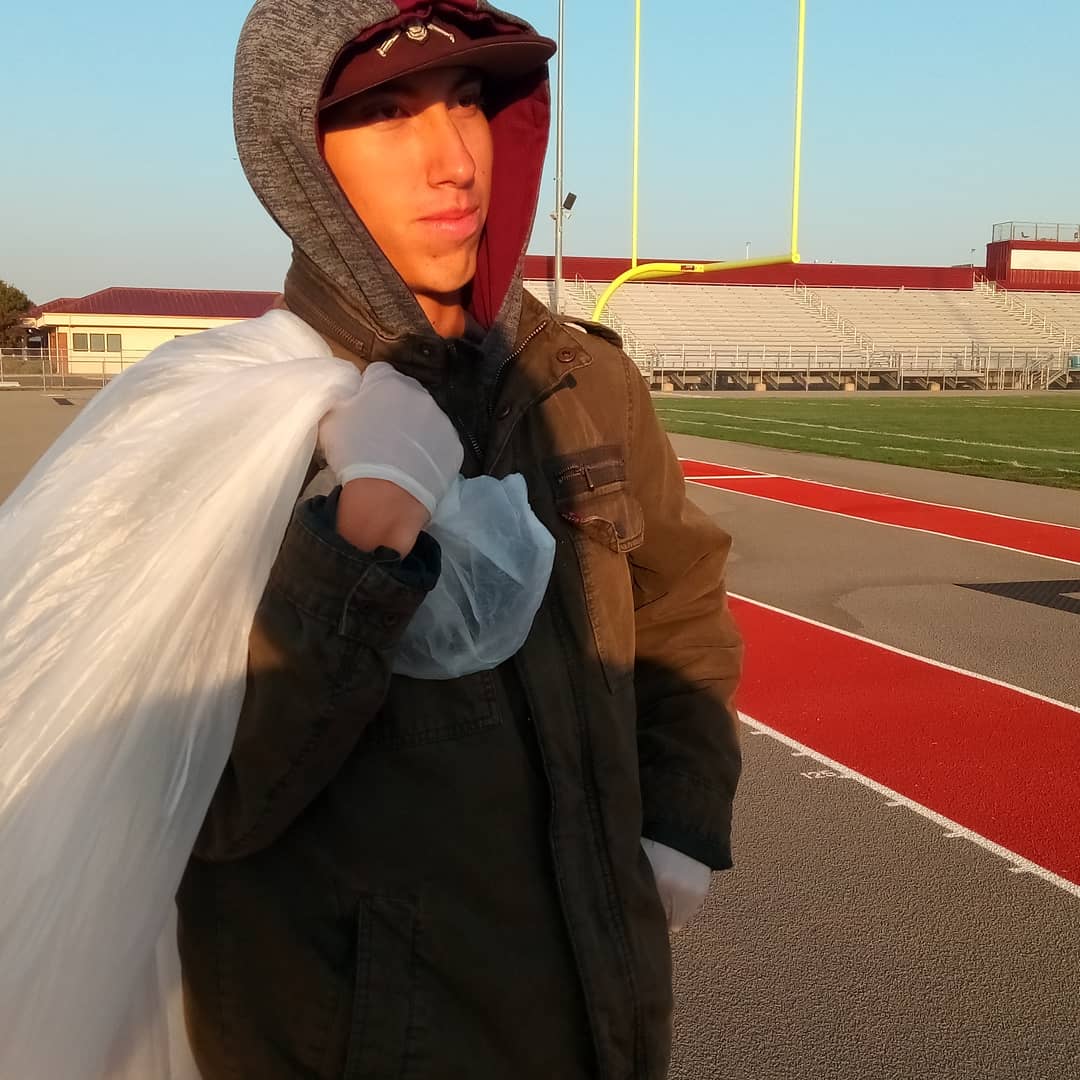 Good job cleaning up the football field today Cougar Battalion