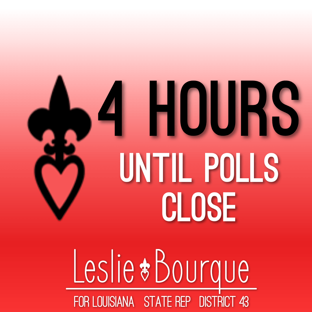 BourqueForLA's tweet photo. You've got four hours left to vote! #changeispossible, but we need your help. Find your polling place at https://t.co/mMGu3l2dwT https://t.co/SCGqpIaZRU