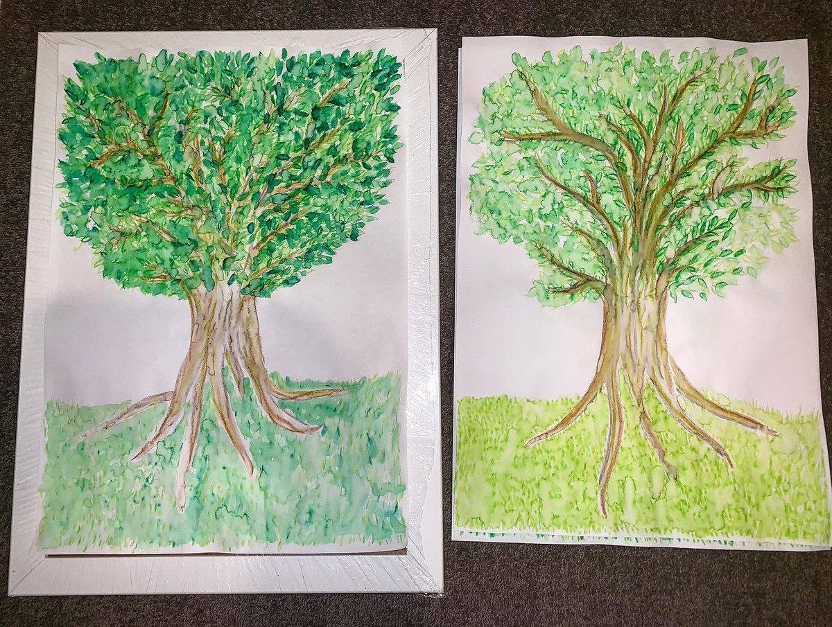 sometimeredhead's tweet photo. I used my japanese watercolour brush pens to make this tree for a guestbook. Every guest added a fingerprint in coloured ink that became a bird. #watercolourbrushpens #tree #fingerprinttree #fingerprintguestbook #birds #artystuff #creativestuff #whatgerimakes #whatgeridraws https://t.co/NJjHMFgEle