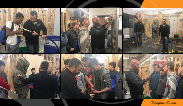 ThompsonElectri's tweet photo. Brandon, Michelle, Jeff and Jenna from Thompson attended the Metropolitan Community College Career Day which hosts over 250 High School Students. Jenna was there representing Thompson for the (NAWIC) and other Team Members promoted careers in the electrical field. https://t.co/BATFuDfYe4