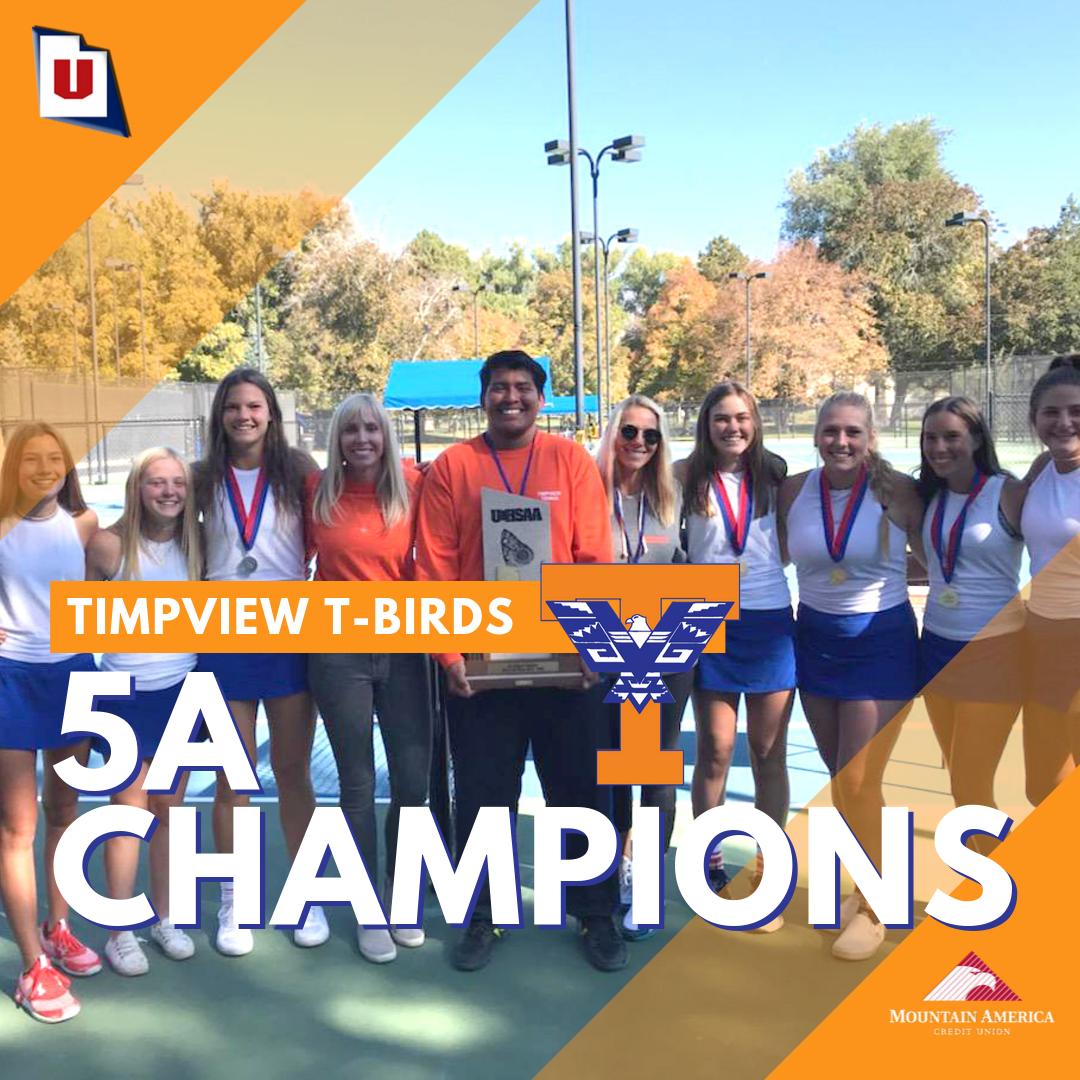 UHSAA (@uhsaainfo) on Twitter photo Congratulations to <a href="/timpviewsports/">TimpviewSports</a> on its second consecutive <a href="/MountainAmerica/">Mountain America CU</a> 5A girls tennis title! Even with a trophy in hand, the Thunderbirds stayed after the tournament to pick up garbage at the venue. Way to be! #MyReasonWhy Congratulations to <a href="/timpviewsports/">TimpviewSports</a> on its second consecutive <a href="/MountainAmerica/">Mountain America CU</a> 5A girls tennis title! Even with a trophy in hand, the Thunderbirds stayed after the tournament to pick up garbage at the venue. Way to be! #MyReasonWhy