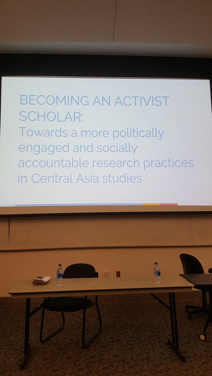 Juraqulova's tweet photo. Mohira Suyarkulova's interesting talk on becoming an activist scholar in Central Asia, #CESS2019 https://t.co/EtgVNc4vrm