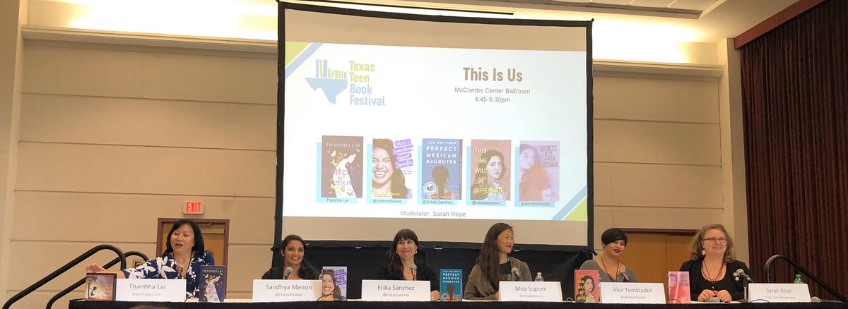 Austin ISD’s Sarah Roye doing an amazing job moderating the This Is Us panel at TTBF! <a href="/TXTeenBookFest/">TexasTeenBookFest</a> #AISDproud