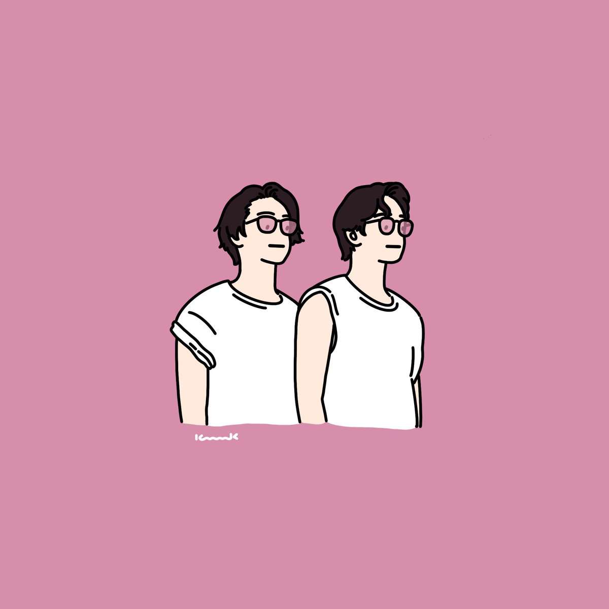 2boys multiple boys shirt male focus pink background white shirt sunglasses  illustration images