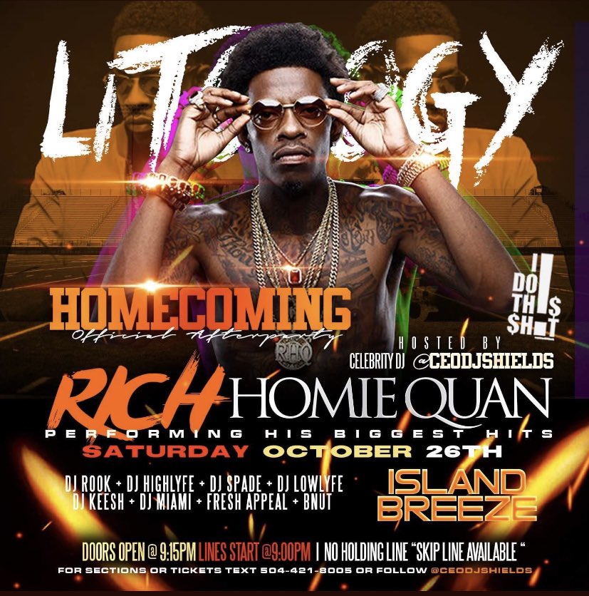Britt__Knee's tweet photo. #SSUHC2k19 #SSU
π10.24 - #NBABash 18+ ππ―ββοΈ @Karma Ent (Strip Club)
π10.25 - Models & Bottles #AllBlackAffair (@SaucySantana_ ) β οΈ @ 1308
π10.26- #LITOLOGY @ ISLAND BREEZE π΄ WITH @RichHomieQuan
Tickets ππ½ https://t.co/JCiGMzaYAR ππ½
#SSU23 #SSU22 #SSU21 #SSU20 https://t.co/YkpeGHR0x1