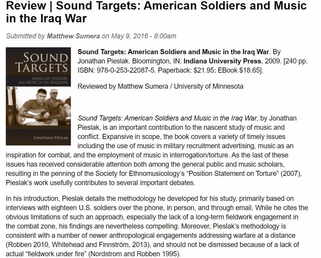 sing4love4fun's tweet photo. @LAOpera @ReneeFleming @danlevitin @Lithuania @carolboyer105 @NIH @MusicCenterLA ๐๏ธ
#MusicAndMind ๐#MusicAndBrain
Importance of #SoundHealth movement is deeply reflected in a book 'Sound Targets'
The music impact on sanity of US soldiers during recent war was well researched in the book
https://t.co/L6XHVQ5Ntw
#UCLA Review: https://t.co/B08PRQheO3
@DIU_x https://t.co/E86UFrgFw4
