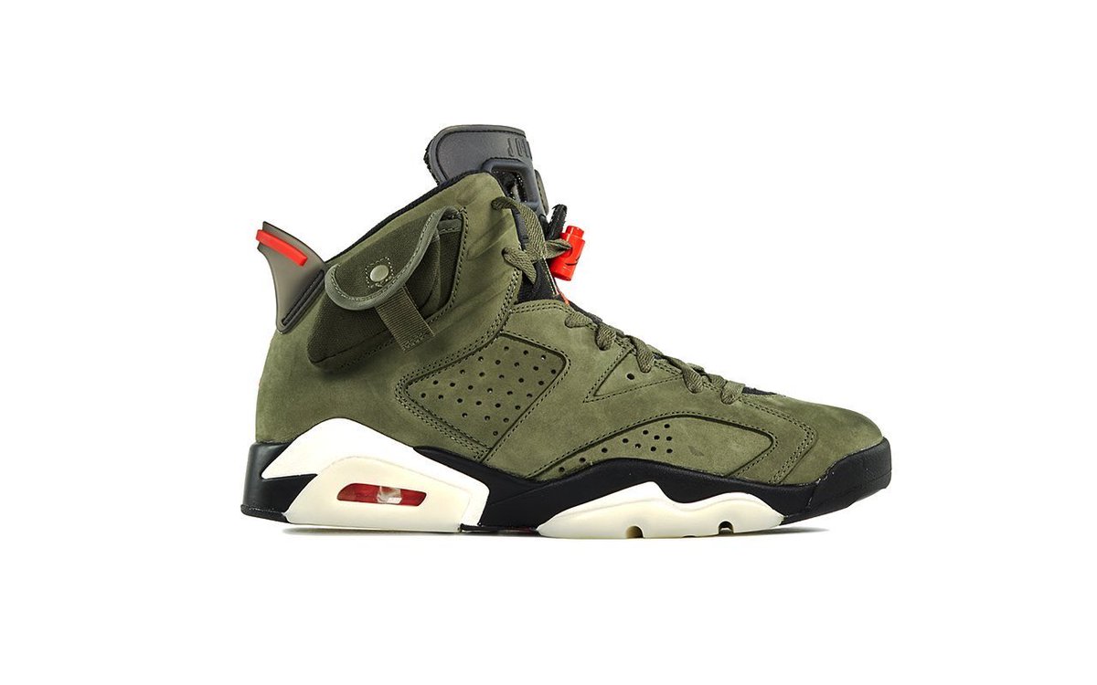 814Kicks's tweet photo. New Travis Scott Air Jordan 6 colorway expected to drop spring 2020. 
Is it better or worse than the OG Olive colorway?🤔 
Comment your thoughts
#travisscott6s #AirJordan #catusjack #TravisScott #SaturdayThoughts https://t.co/16WvGz4dCE