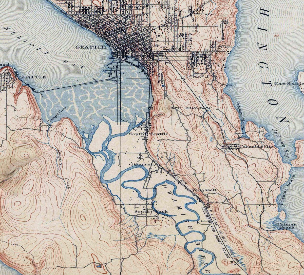1894 map of part of Seattle
