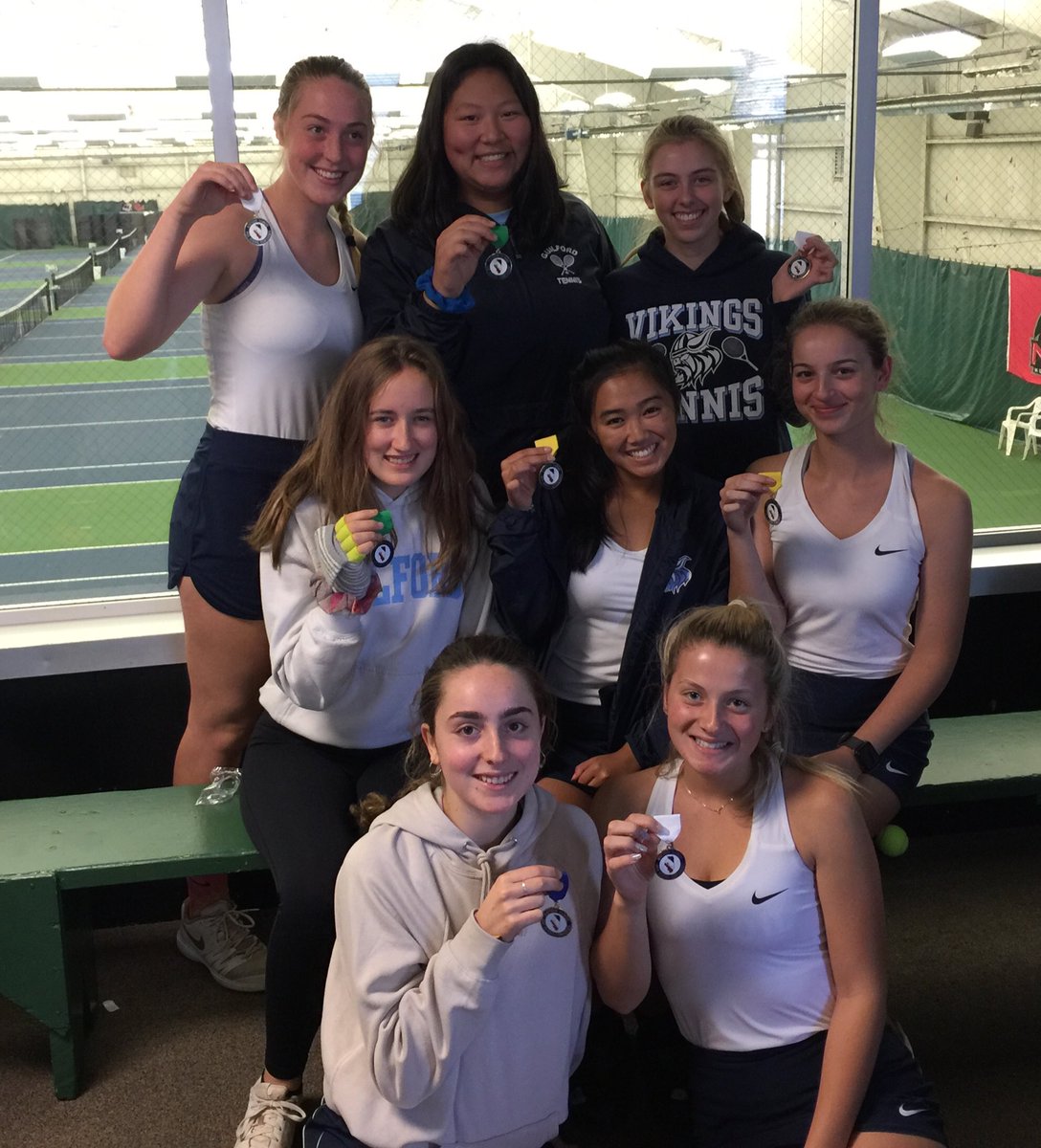 GVikeTennis's tweet photo. Awesome weekend for your Guilford tennis squad. Finished 3rd in conference and 1 point behind 2nd. Big shout out to Michaela Ford, Dori Russo, Kasey Aucutt, and Cristina Gelavert on your 1st-team all conference selections. Great job ladies!!! https://t.co/yNERSsnV9n