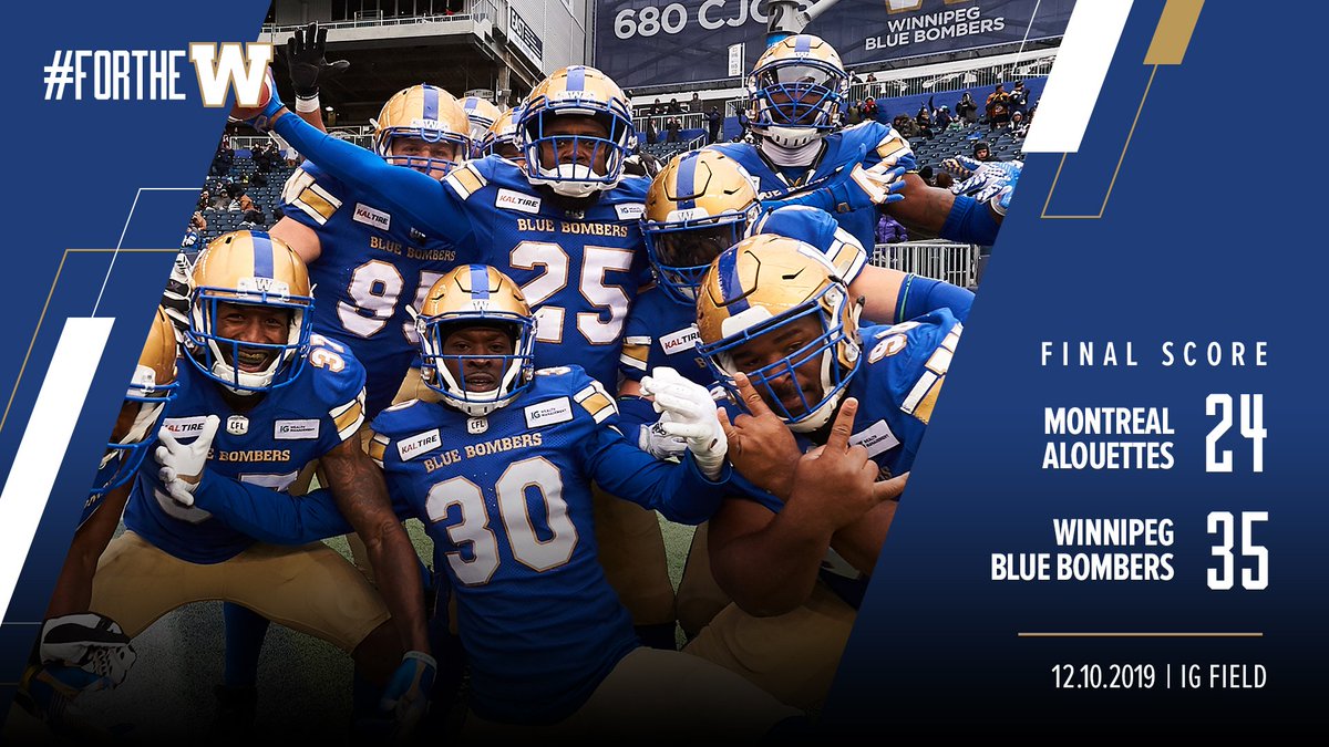 Final score:

MTL 24 | WPG 35
#ForTheW