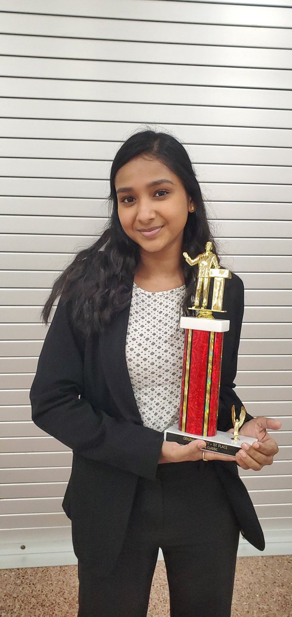 Congrats to junior Sneha E. for winning 1st place Original Oratory at the Dulles Tournament! <a href="/TravisDebate/">Travis Debate</a>