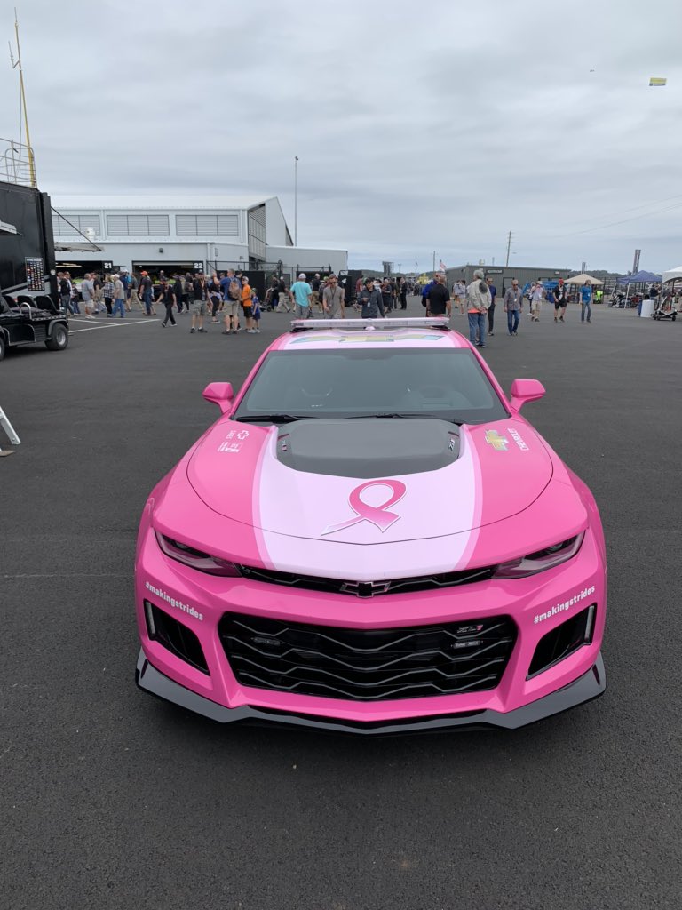 GalsWander's tweet image. Woke up this morning to the sound of  @teamchevy #breastcancerawareness #pacecar #racing the #talladegasuperspeedway. This gorgeous pink #Camaro started our day of @nascar @sugarlandsshine race day. @talladegasupers #nascar #raceday #1000bulbs500 #Talladega #WhereGalsWander
