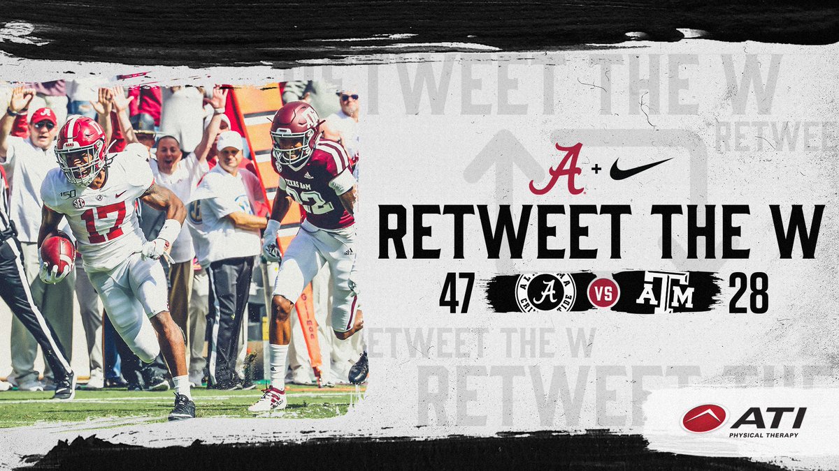 UA_Athletics's tweet photo. Roll Tide! @AlabamaFTBL overpowers Texas A&amp;M in College Station. https://t.co/LFLoUF2EGm