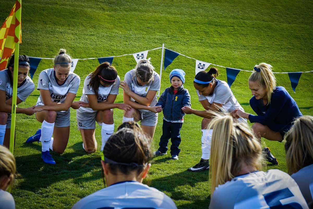 USUSoccer's tweet photo. This is our honorary 12th man from yesterday’s match, Dominic💙 Dominic is 2 years old and is currently battling leukemia.  He loves riding his scooter, playing with his brothers, and Spider-Man.  Thank you, Dominic, for coming to our match💙⚽️
#TougherThanCancer #AggiesAllTheWay https://t.co/gfHa49tUkW