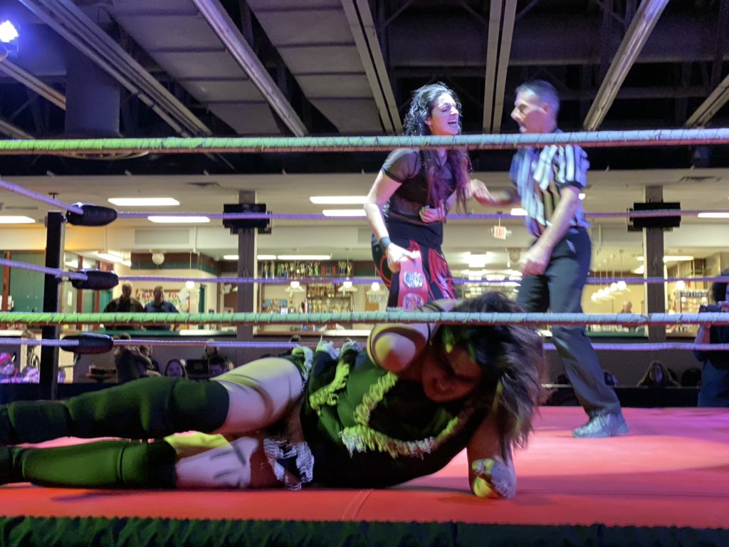 WrestlingCheers's tweet photo. #DBI8 Natalie Mae pins @ReginaHBadger to retain the @OCWonline Women’s Championship. https://t.co/lLPbHo71QN