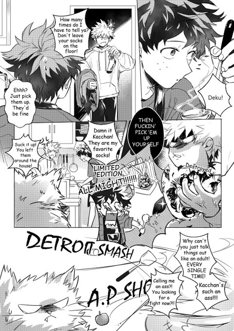 Between BKDK, I think Kacchan's gonna be the one who takes care of the housekeeping, always cleaning up after his stupid nerd?
#勝デク 