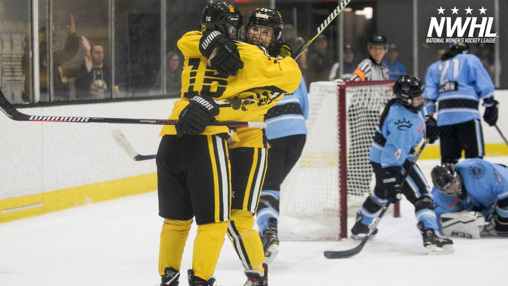 PHF's tweet photo. Rookie @lexlaing16 of @TheBostonPride scored the first goal of her @NWHL career with her big sister @dlaing14 in the house tonight at Warrior Ice Arena.
That one was for you, Denna. #DennaStrong
πΈ: @michelle_jay3 https://t.co/Q0XKYS0IwF
