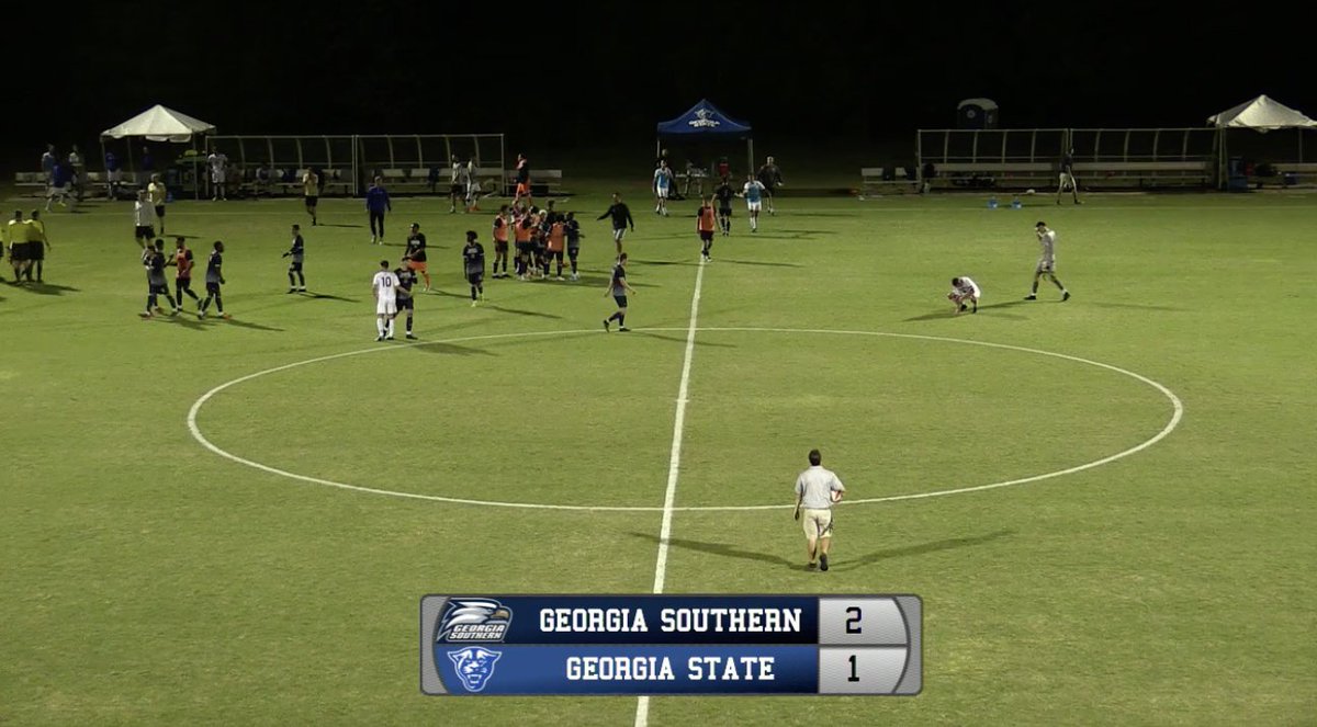 A STUNNER FROM ATLANTA

Freshman Asgeir Kristjansson with his first collegiate goal w/29 seconds left in regulation to give Georgia Southern a win in its #SunBeltMSOC opener AND a point in the Southern vs. State Rivalry Series contest! 

#GATAFC #SouthernNotState #UpTheEagles