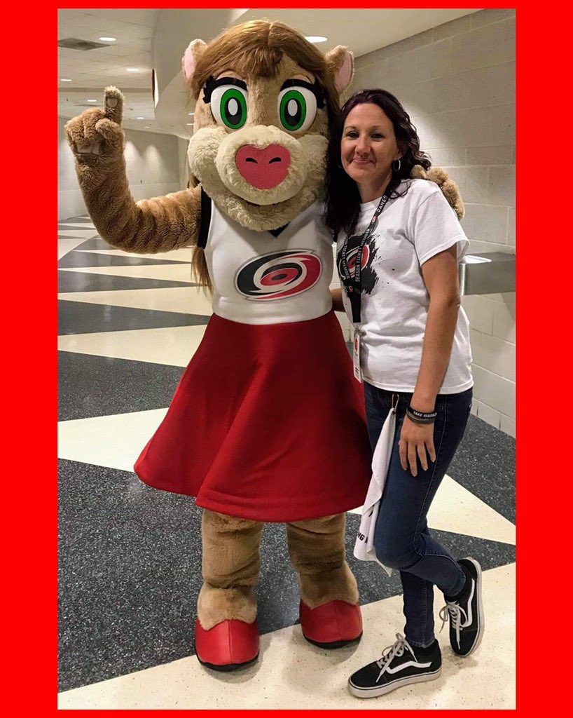 grapejuice89's tweet photo. Posing with Caroline at the @Canes game on #whiteoutnight #CBJvsCAR  #LetsGoCanes #TakeWarning #allforAHO #goalsfordaysss #nhl #hockey #thatshockeybaby #KeepSurging #CaneTrain https://t.co/HdYXuHGbjE