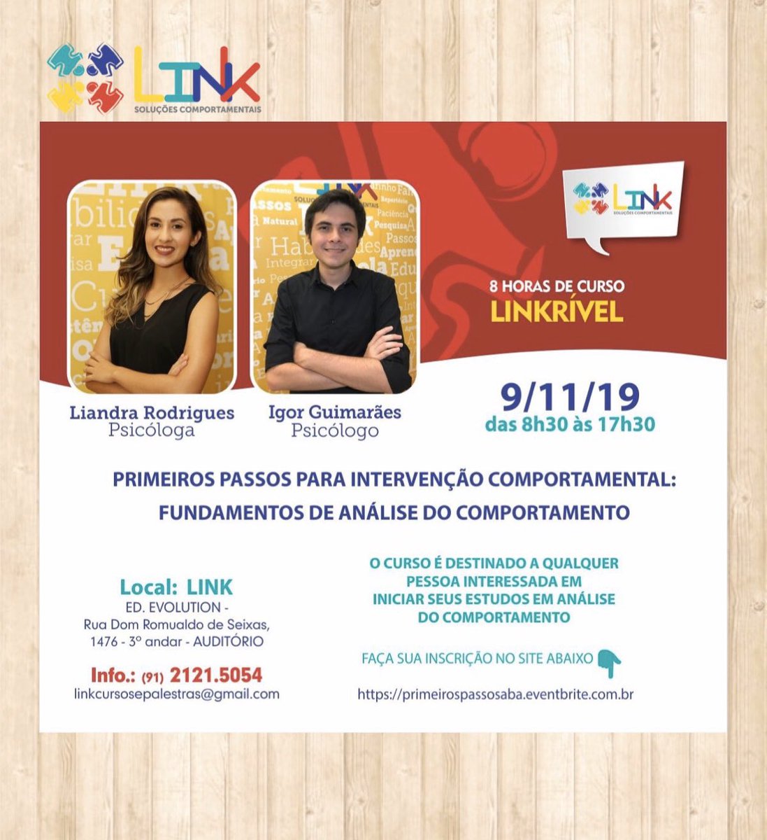 A @linkcomportamental está ofertando um curso LINKRÍVEL com o tema: Primeiros passos para intervenção comportamental-Fundamentos da Análise do Comportamento 📢 Este curso básico é destinado a qualquer pessoa interessada em iniciar seus estudos em Análise do Comportamento.