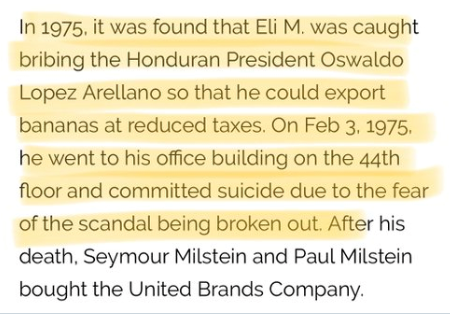 There is some awesome research in this thread besides what I have posted. I highly suggest you dig into the thread so you do not miss a thing.  @FederalistNo78 has tons of related info. https://wearechange.org/blood-and-bananas-chiquitas-deadly-history-drugs-corruption-coverups/