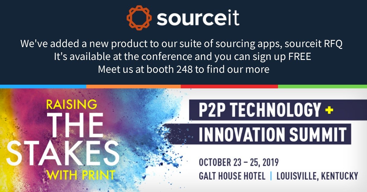 sourceithq's tweet image. We&apos;re attending #P2P19 and excited that we&apos;ll have our new RFQ app to demo alongside our leading marketing procurement platform sourceit market #sourceitpartner see us at booth 248 #whynotsourceit