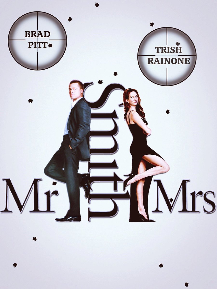 StudioWardogs's tweet image. The fake poster of the movie MR &amp;amp; MRS SMITH 😍 🎬 📺 🎞️ ️
@TrishRainone 😘 @trishrainone1 😜 &amp;amp; @comedytrish 🇨🇦 🧀 🍿 #trishrainone #trishrainone1 #comedytrish #trishrainonetalkswithkickbuttladypals