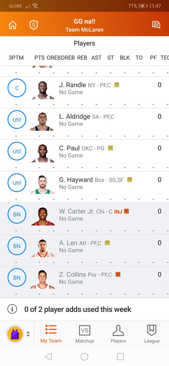 mjadvento's tweet photo. @SmanSports any thoughts on my team 10 tm h2h pts league. Usong stndrd yahoo pts system. https://t.co/L3vewccSjU