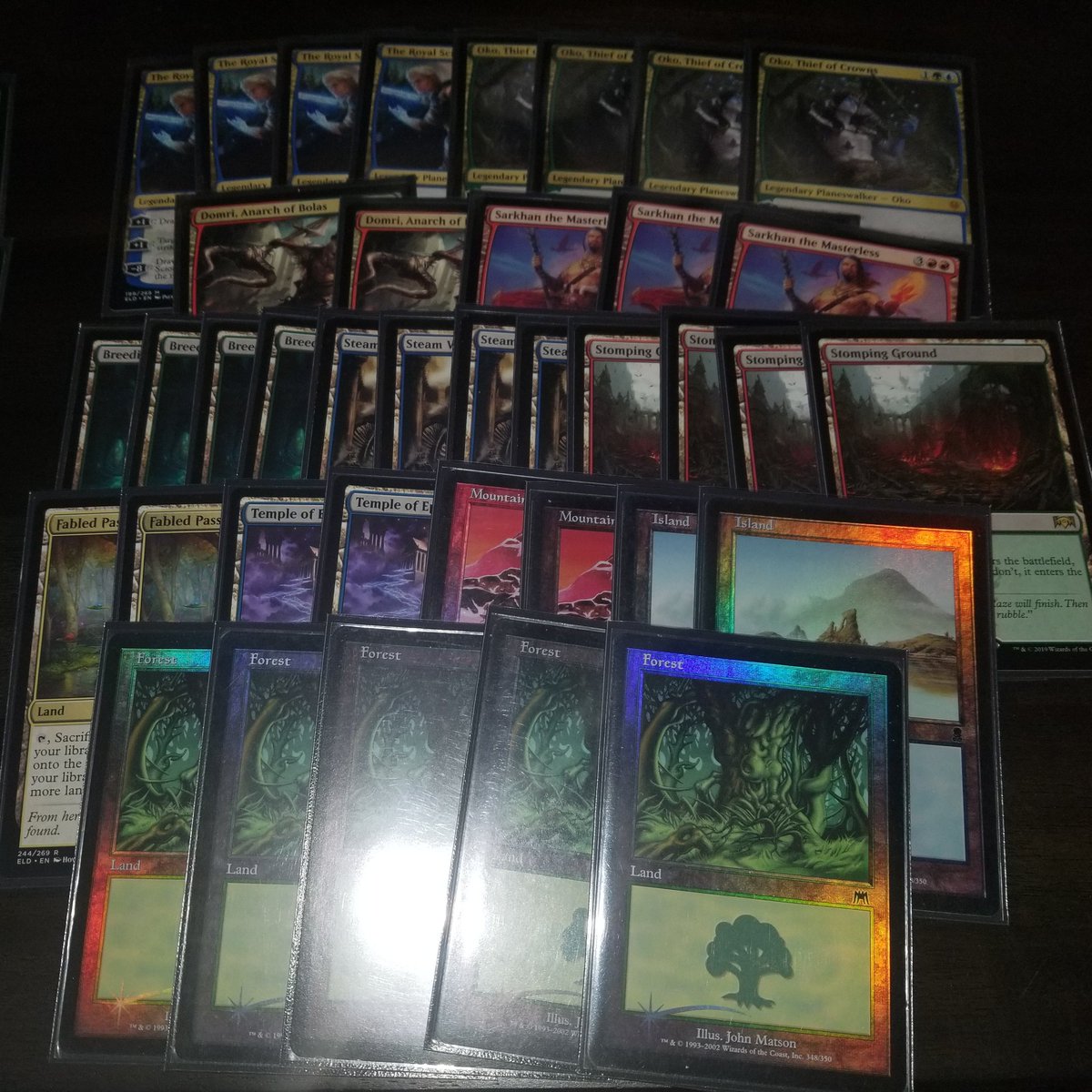Gundog92's tweet photo. Played this pile of Rares and Mythics to a WPNQ win today. 2/3 of the people playing this deck top8ed. Shoutout to @JeffHoogland for basically the 75 and I look forward to continuing to update this deck with whatever changes come Oct 21st. #GuildpactGaming https://t.co/yS2CDupPLP