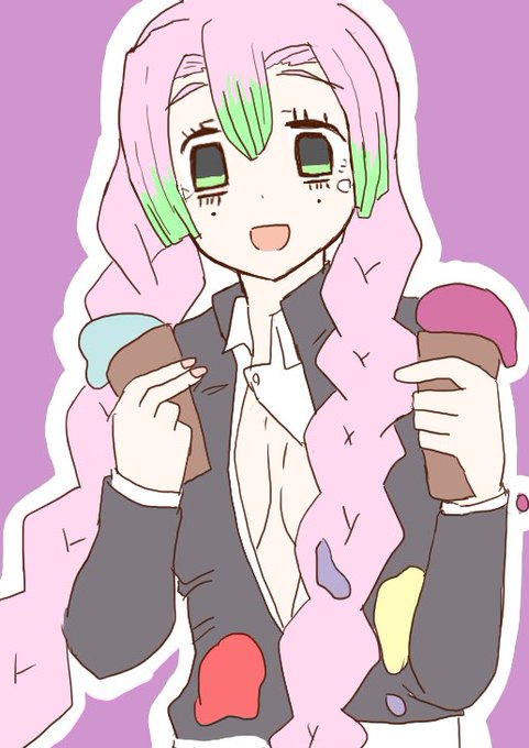 わんおさんがTwitterに投稿した甘露寺蜜璃(鬼滅の刃)のイラスト。