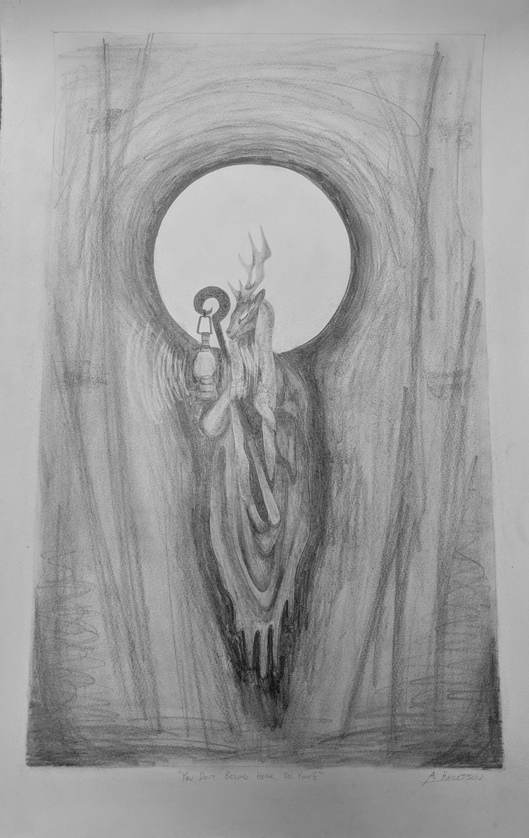 bigkaiju's tweet photo. "You don't belong here, do you?"

#MyArt #Graphite #Drawing
#Sketch #ConceptArt https://t.co/vIx4XKO1mb