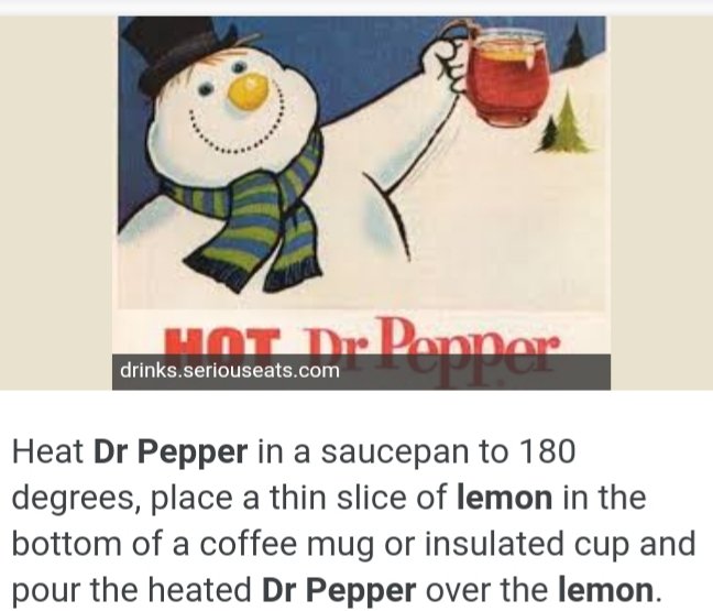 LostStoneDriver's tweet photo. Made some #HotDrPepper tonight. Smooth, warm, and tasty! It retains heat forever, though. Magma cools faster, methinks.
#DrPepper #OctoberDrinks #HotSoda #Yummy #NoveltyDrink #Soothing
#NotYourTypicalSodaPop https://t.co/G0EWfxZdFW