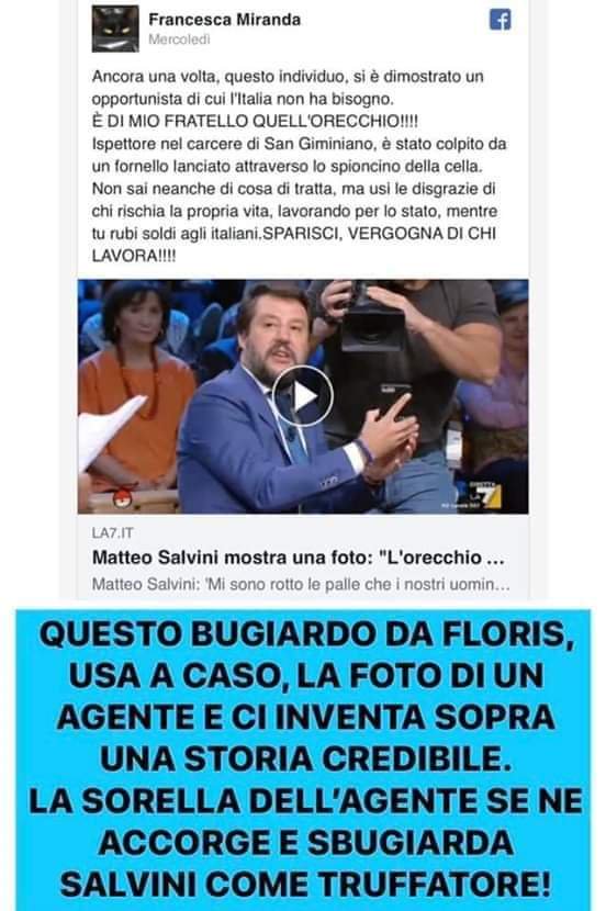 Apndp's tweet photo. "È di mio fratello quell'orecchio!!!". Questa me l'ero persa. La sorella della guardia carceraria sbugiarda il #TamarroAttripato. Che intanto gira l'Umbria promettendo di trasferirsi a vivere lì: "Lo giuro sul latte dei pastori sardi", pare abbia garantito. https://t.co/aryy2nkvAb