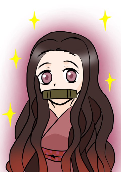 あいりすさんがTwitterに投稿した竈門禰豆子(鬼滅の刃)のイラスト。