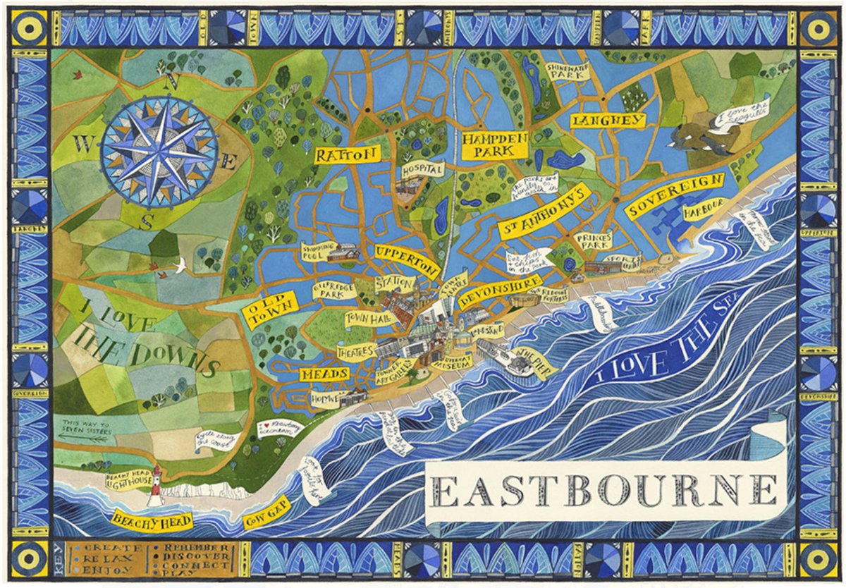 My #maps of #Eastbourne commissioned by <a href="/TownerGallery/">Towner Eastbourne</a> are available to buy! shop.townereastbourne.org.uk