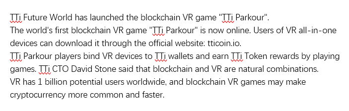 TTi_Community's tweet photo. TTi Future World has launched the blockchain VR game "TTi Parkour" https://t.co/htJbyJT2Kc