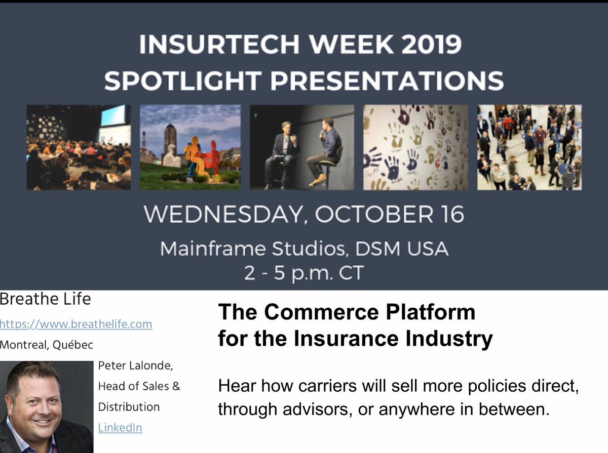 peterlalonde's tweet photo. I’m looking forward to sharing the stage with InsureTech leaders in #DesMoines highlighting @BreatheLifeIns success as the Commerce Platform for the Insurance Industry. #DigitalTransformation #insurance #insuretechweek 

Register here: https://t.co/w9AuEi7NYF https://t.co/nhnuCCRZsE