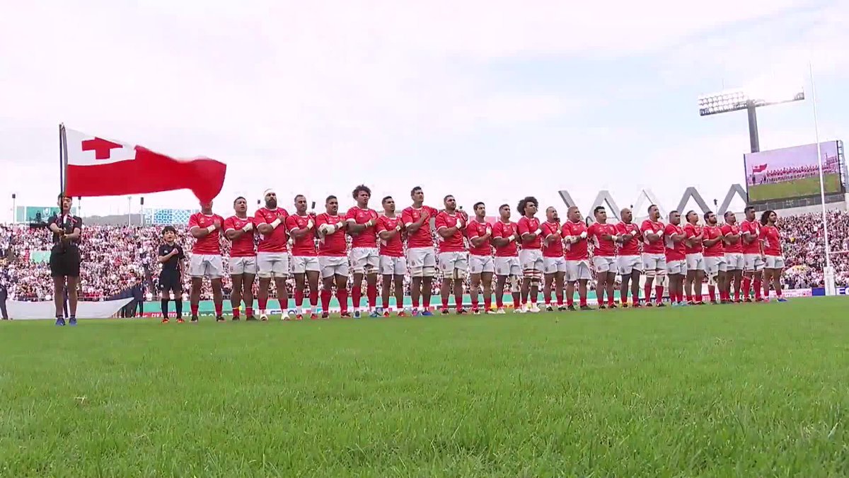 トンガ代表「Pule'anga Fakatu'i 'o Tonga」🇹🇴🎵 熱い涙を流す選手も