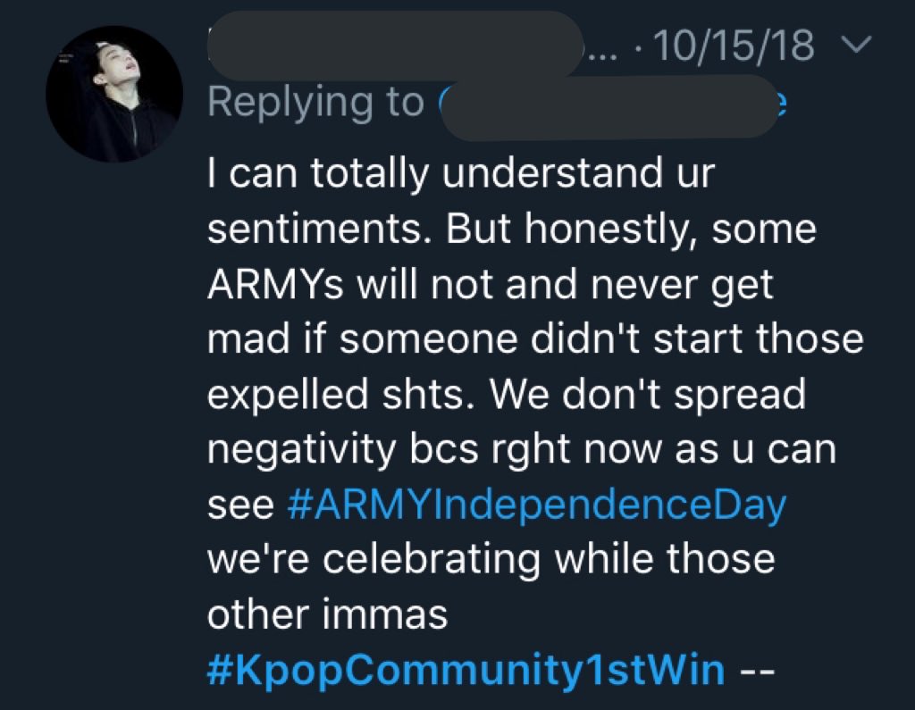 To no one’s surprise, while ARMY was focused on coming together to lay the foundation of our great new nation, the kp0p community was also focused: on ARMY. And so we have the last of the three hashtags, the only one that failed to trend:#/KpopCommunity1stWin