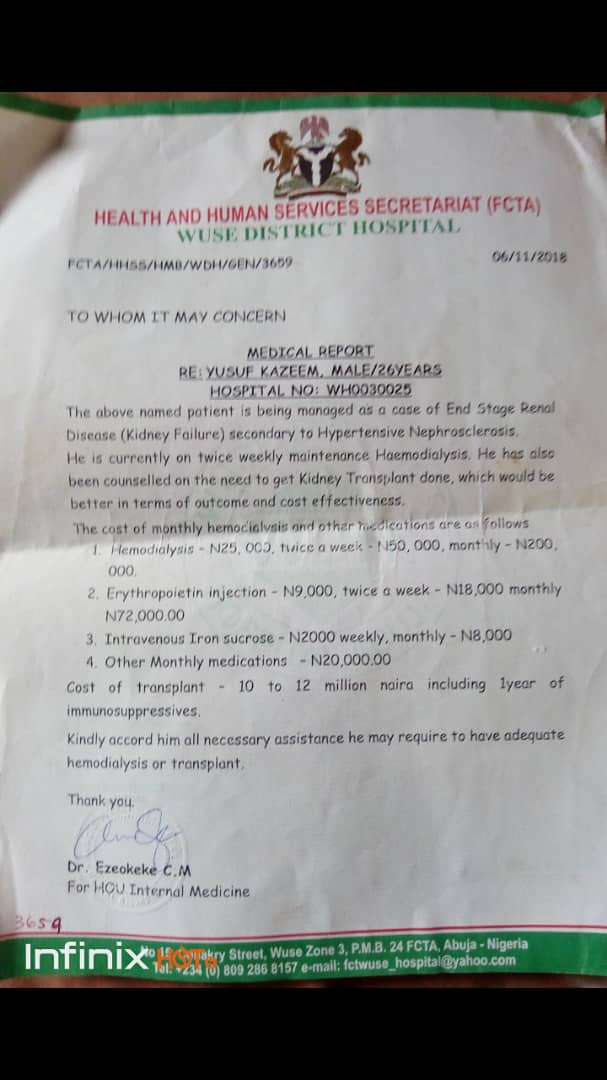 Iodeji's tweet photo. His 2 year old son needs his father.

kindly help save Yusuf.
Even your 1naira goes a long way.

0121796788
Kazeem Mohammed Yusuf.
GT bank.

For further enquiries contact:
Yusuf: 08134780908
or
His brother: 07068874570 https://t.co/dnRxve8Onc