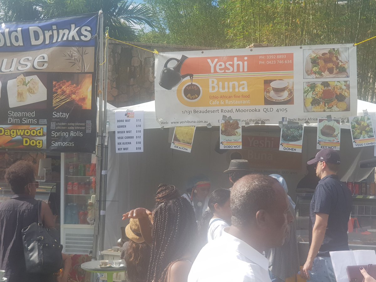 Ethiopian buna (coffee) in the middle of #Brisbane #ItsWhoWeAre multicultural celebrations. Tastes great <a href="/GlenFox9/">Glen Fox PhD FIBD 🍺🇦🇺</a>