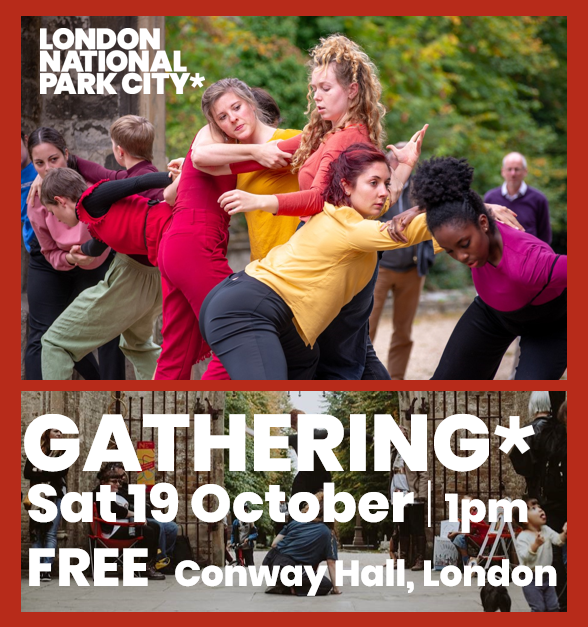 LondonNPC's tweet photo. Just 6 days to go until our #NationalParkCity Gathering*.  Come along for fun and inspiring talks, and to generate ideas for the next 12 months of the National Park City. 1-5pm Sat 19th Oct, Conway Hall, Central London. >>Please RT so as many people see<<
https://t.co/zTM1r2FymS https://t.co/SSqiJVj2ny