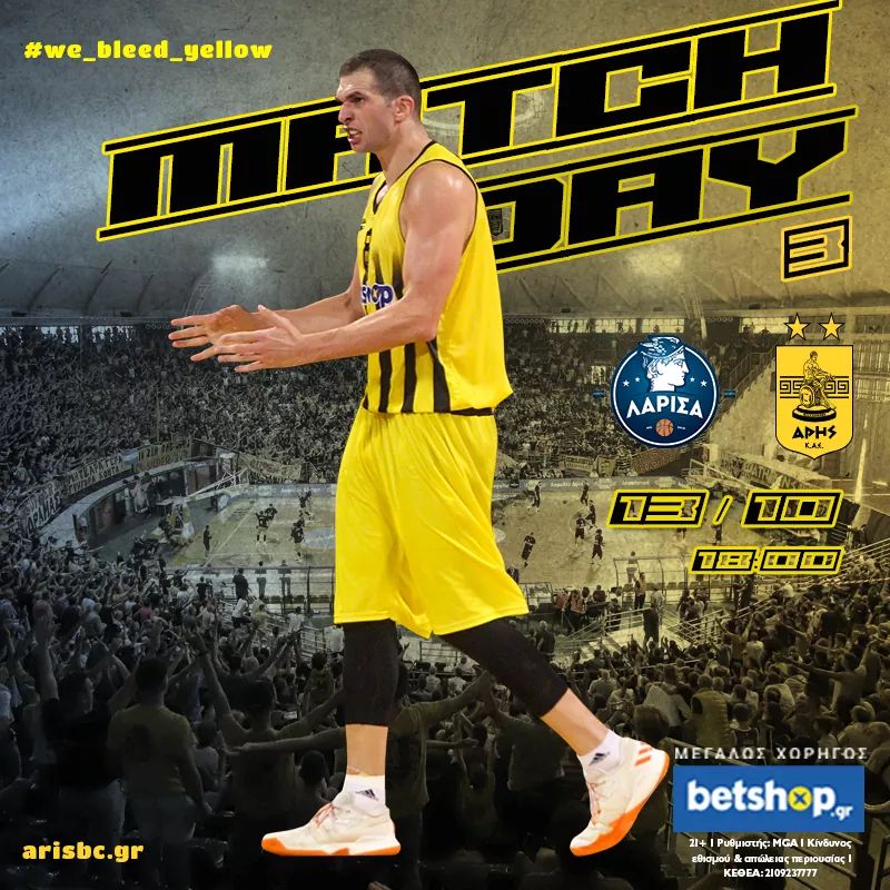 ARISBCgr's tweet photo. 🏀Match Day ❸
🆚Λάρισα
🏟 Νεάπολης
⏱18:00
🎥 ΕΡΤ SPORTS Live
#arisbc #arisbc19_20 #emperor #betshopgr #betshop #we_bleed_yellow #lariaris #matchday_3 https://t.co/p8LaBByp3O