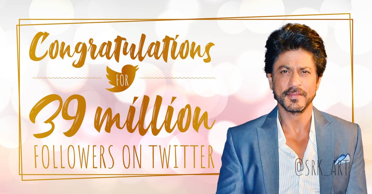 39 million hearts are beating for you and our love for you is only increasing! Thank you for uniting and inspiring so many people around the world ❤️ #SRK39Million @iamsrk