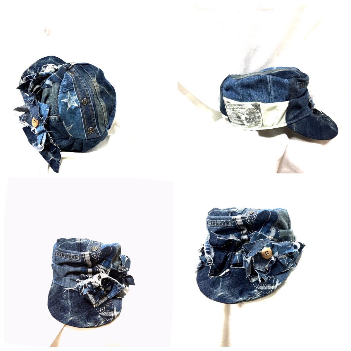 kaya1209's tweet image. 旅立ちました！
いつもありがとうございます！

new brand ✨
   帽子デザイナー＊tuBomi＊

LIVES mix denim  cap 
(内径60㎝)
"装飾は取り外し可"

#patchworkcap #ライブ #衣装 #リメイク好きな人と繋がりたい #帽子好きの人と繋がりたい #帽子デザイナー #denim #denimcap
