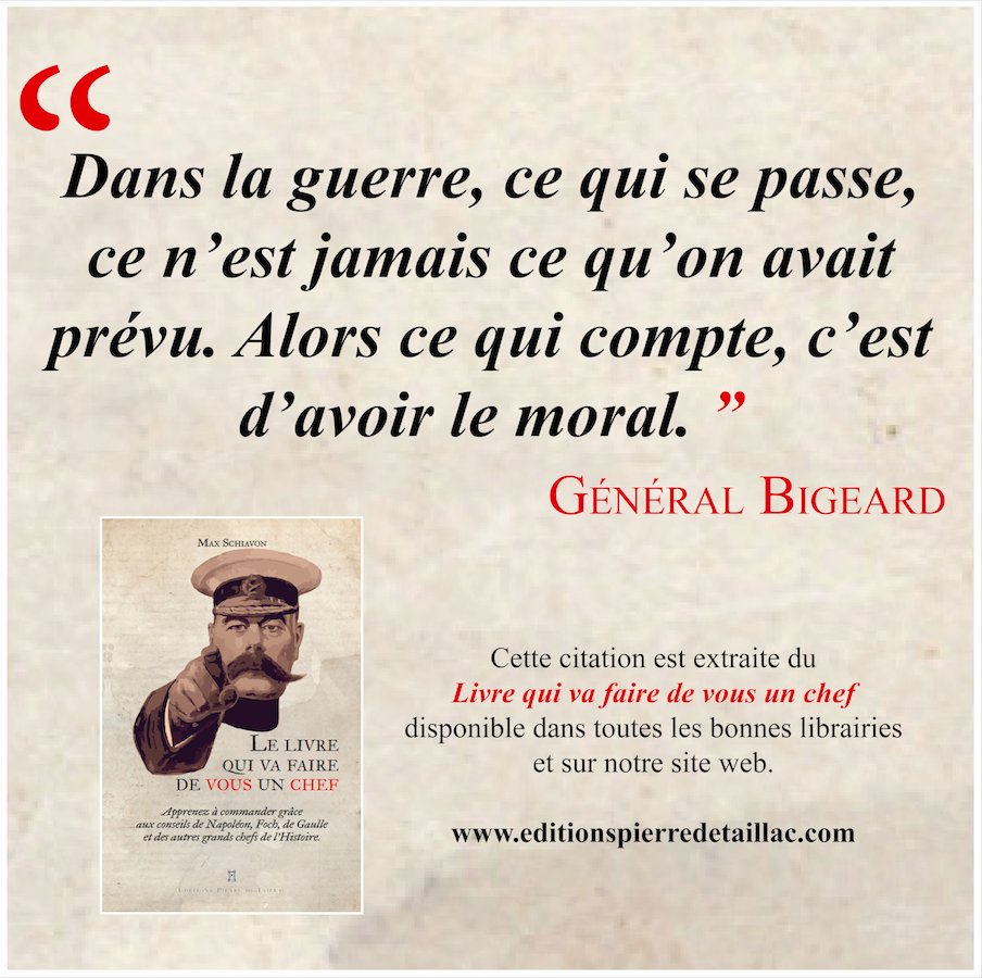 PierredeTaillac's tweet photo. Gardez le moral ! 

Découvrez d'autres citations dans "Le livre qui va faire de vous un chef" : https://t.co/QIeJNU62MV https://t.co/LBqTpTn4ao