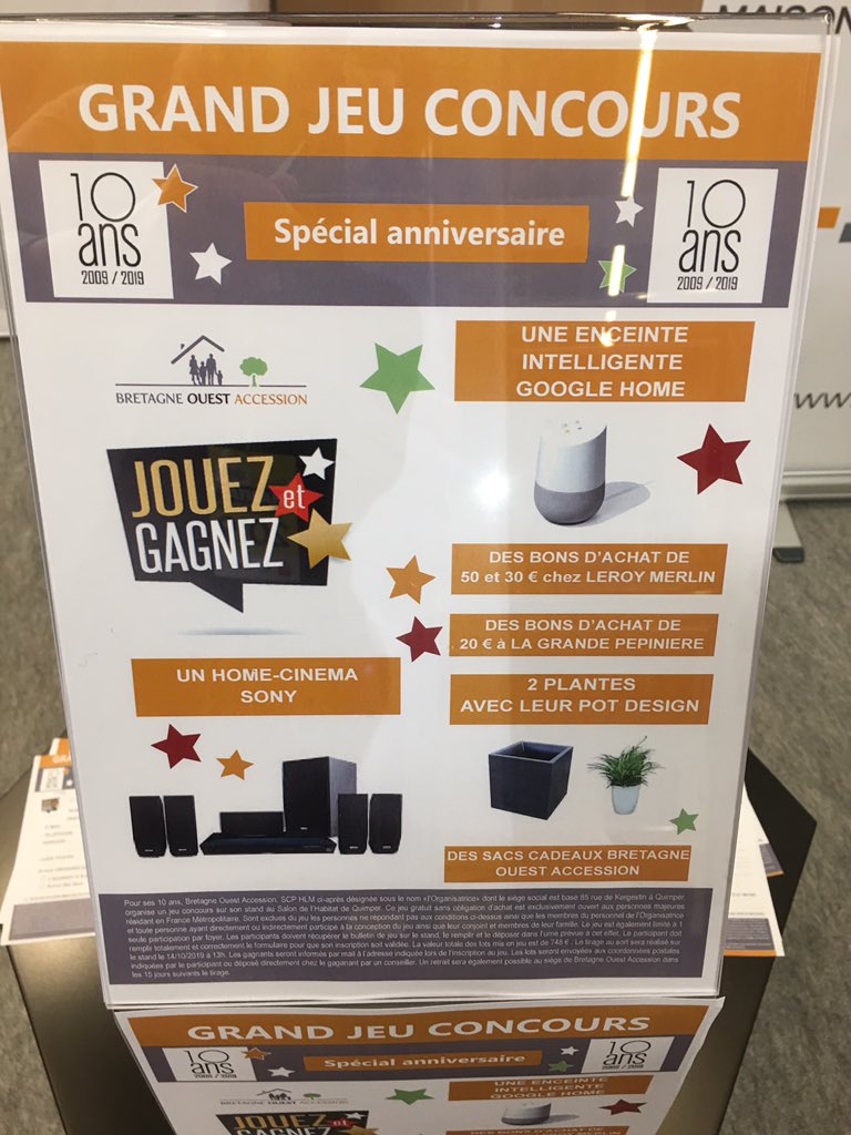Retrouvez notre filiale Bretagne Ouest Accession tout le week-end au Salon de l’Habitat de Quimper. On vous attend sur le stand G16 😉